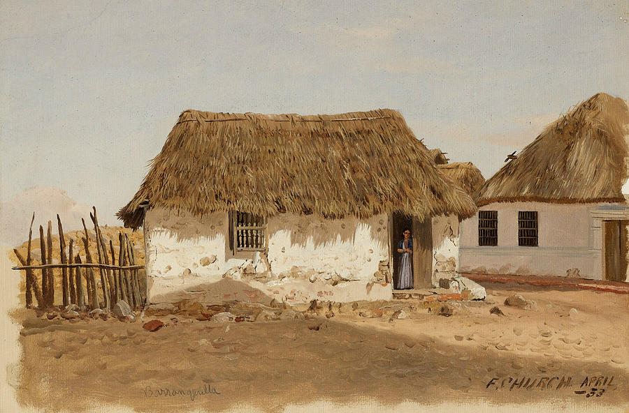 Frederic Edwin Church Painting - Colombia Barranquilla Two Houses  by Frederic Edwin Church