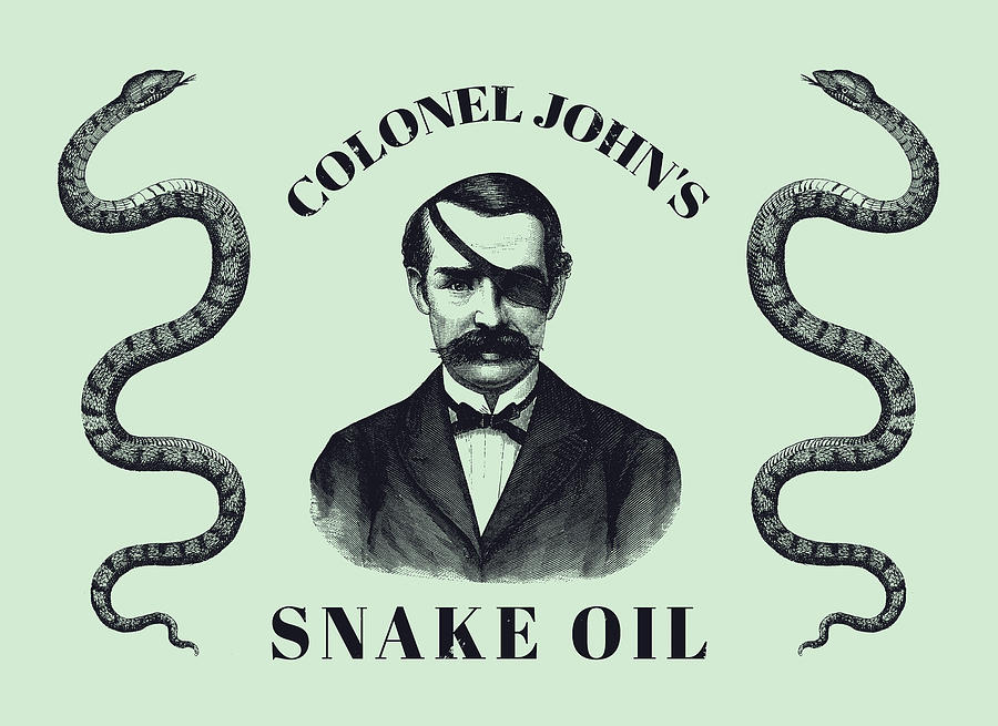 Colonel Johns Snake Oil - Vintage Style Advertisement Drawing