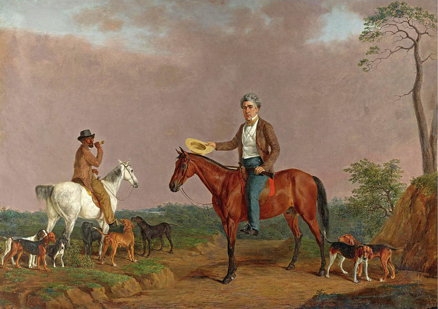 Colonel Virgil Gardner and His Huntsman Painting by Edward Troye