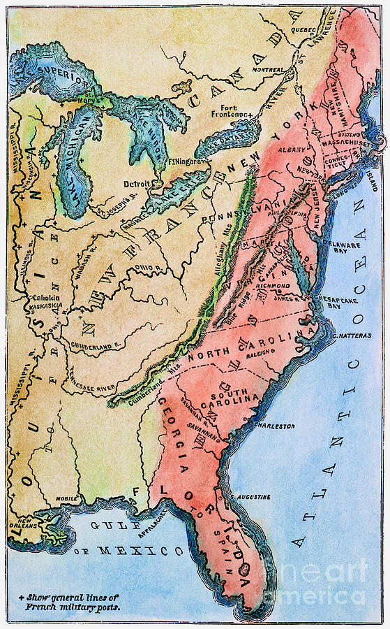 Colonial America Map Photograph by Granger