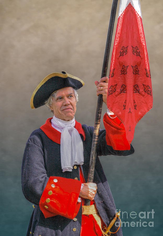 Colonial French Flag Bearer Digital Art by Randy Steele