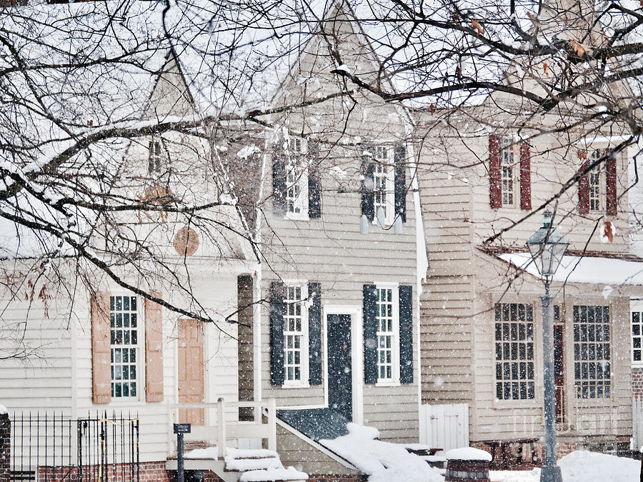 Colonial Houses in Winter Photograph by Rachel Morrison