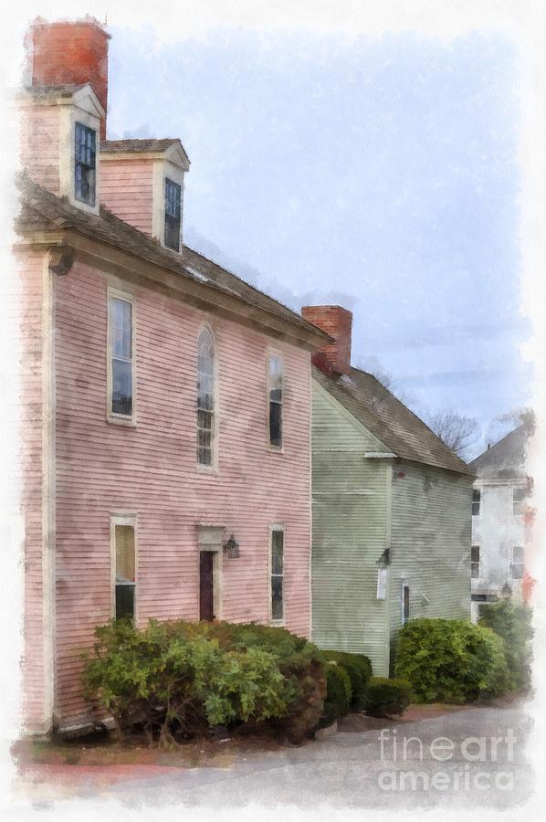 Colonial Houses of Portsmouth New Hampshire Painting by Edward Fielding
