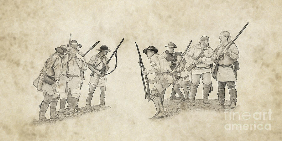 Colonial Militia Ambush at Bushy Run  Digital Art by Randy Steele
