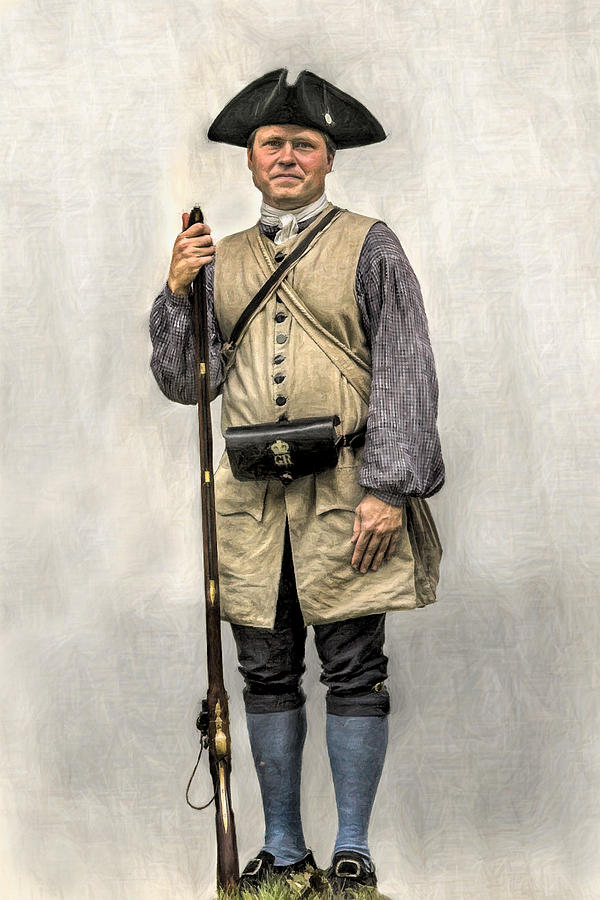 Muzzleloader Digital Art - Colonial Militia Soldier Portrait by Randy Steele