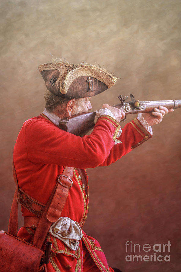 Colonial Soldier Aiming Musket Digital Art by Randy Steele