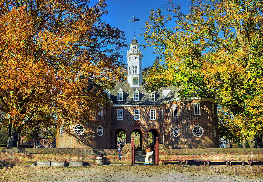 Colonial Williamsburg Capital in Autumn Photograph by Karen Jorstad