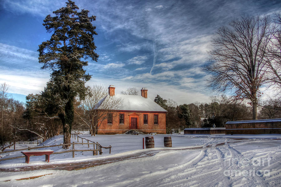 Colonial Williamsburg Secretarys Office in Winter Photograph by Karen Jorstad