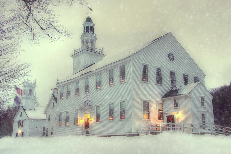 Colonial Winter Scene - Washington, NH Photograph by Joann Vitali