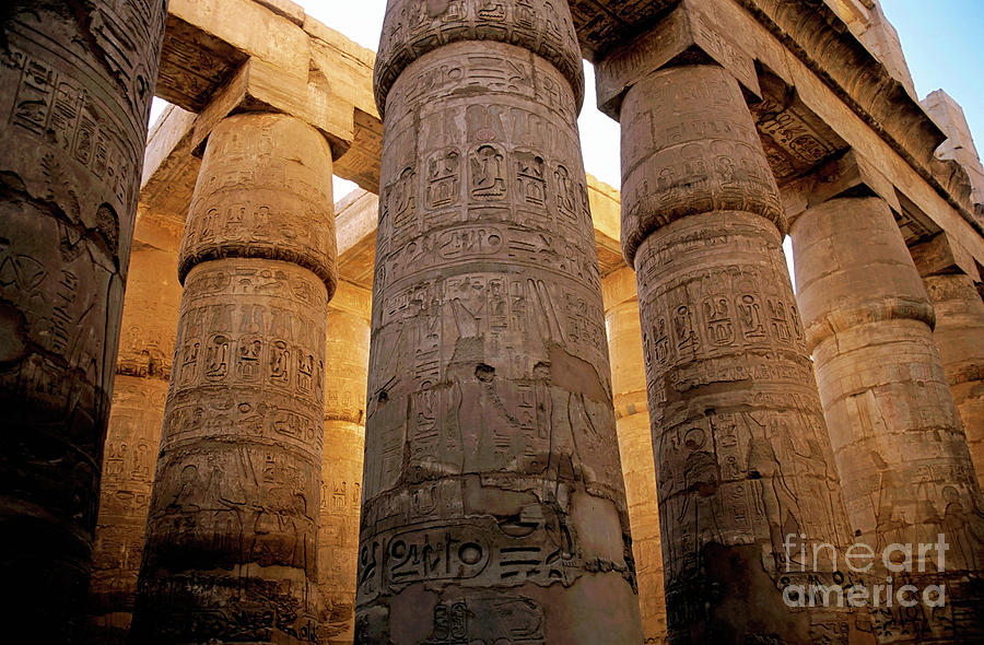 Colonnade in the Karnak Temple Complex at Luxor Photograph by Sami Sarkis