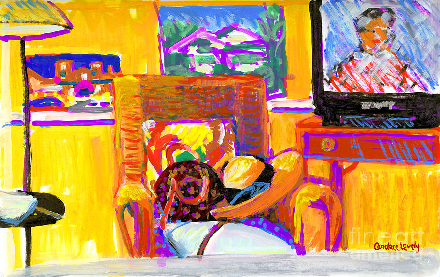 Colony Room with TV Painting by Candace Lovely