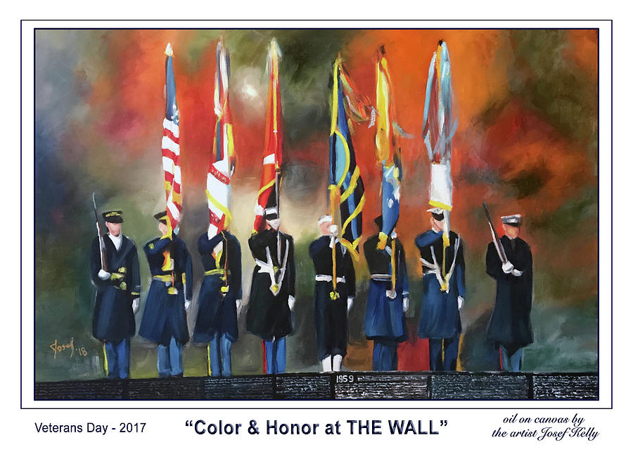 Color and Honor at THE WALL - print Mixed Media by Josef Kelly