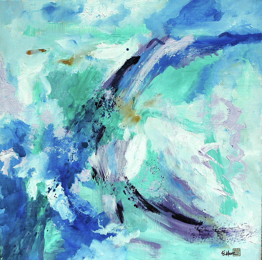 Vibrant Painting - Color Chaos Aqua by KC Moore
