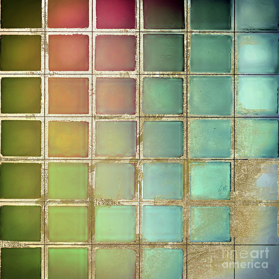 Abstract Painting - Color Chart Olives and Greens by Mindy Sommers