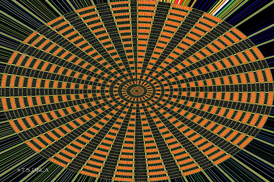 Color Circle Orange Abstract Digital Art by Tom Janca