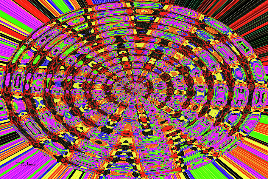 Color Circles Abstract #94 Digital Art by Tom Janca
