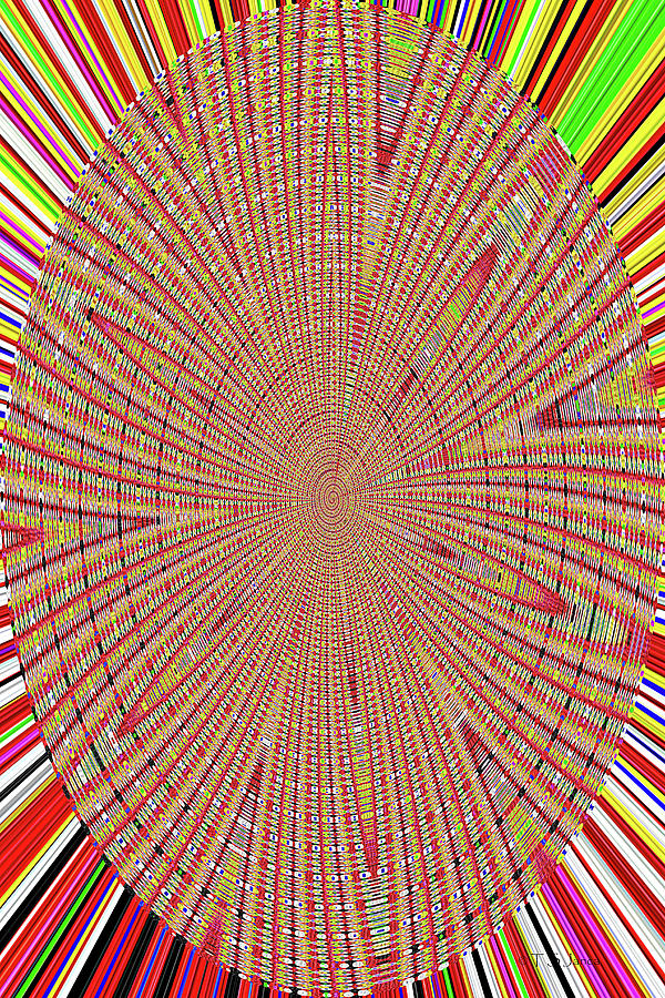 Color Dots On Red Drawing Abstract #2 Photograph by Tom Janca