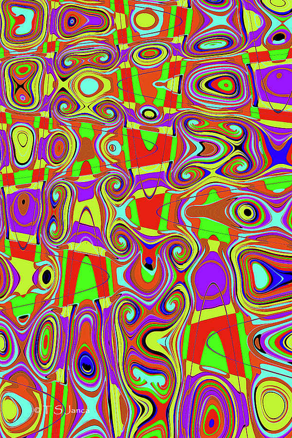 Color Drawing Abstract #10 Digital Art by Tom Janca
