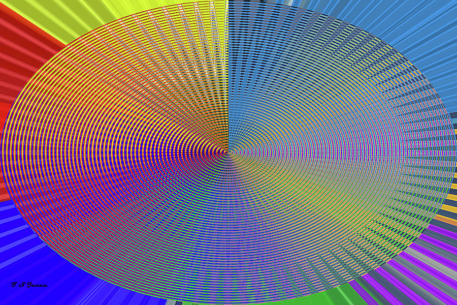 Color Fade Oval Panel Abstract Digital Art by Tom Janca