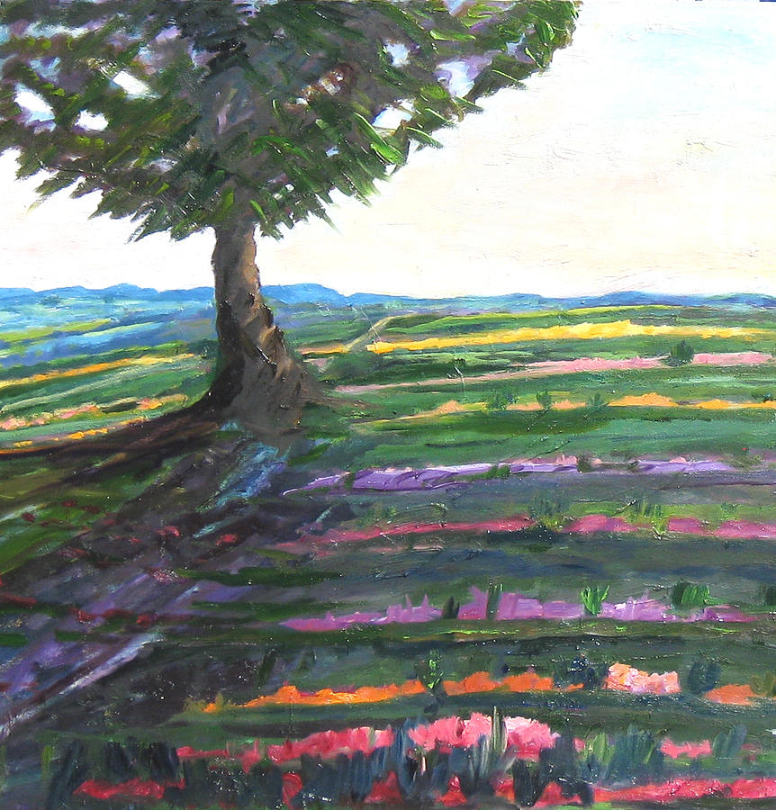Flower Painting - Color Fields by Carolyn Zaroff