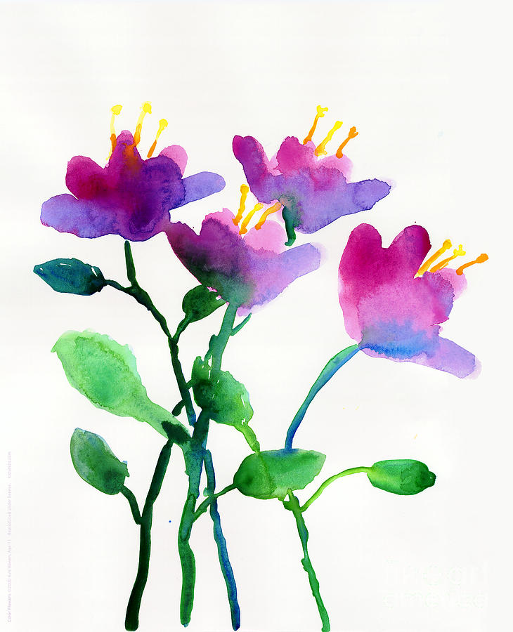 Color Flowers Painting by Kyle Bowen Age Eleven