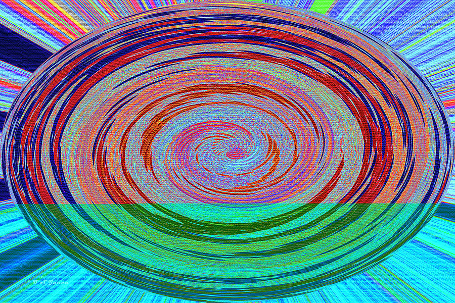 Color Glass Beads Oval Abstract Digital Art by Tom Janca