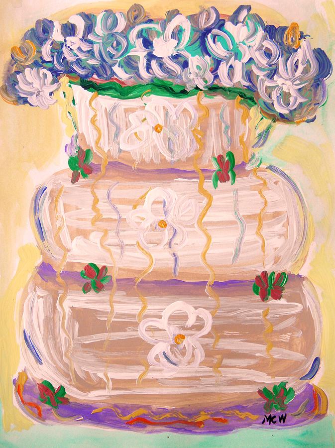 Color in a Wedding Cake Painting by Mary Carol Williams