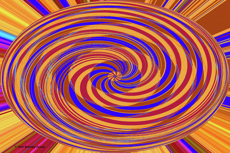 Color Oval Spiral Abstract Digital Art by Tom Janca