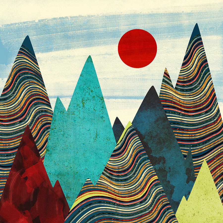 Mountain Digital Art - Color Peaks by Spacefrog Designs