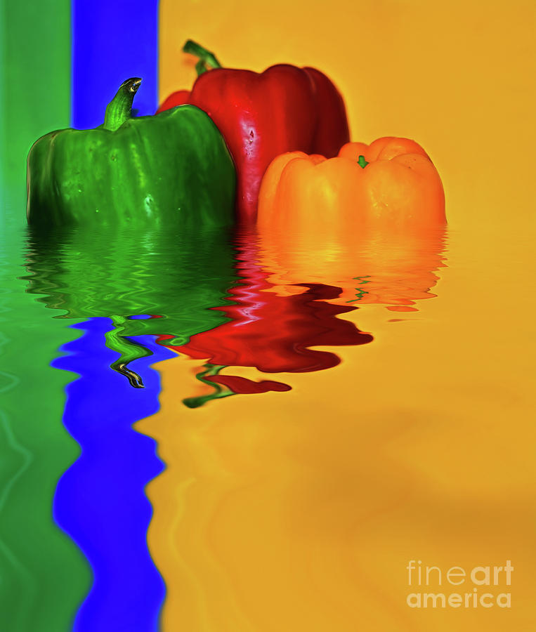 Primary Colors Photograph - Color Pop Peppers by Kaye Menner by Kaye Menner