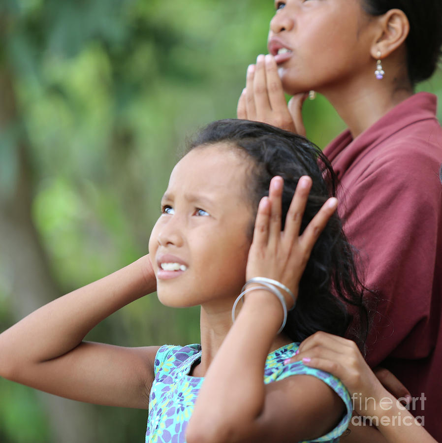 Portrait Photograph - Color Portrait Cambodian Girl  by Chuck Kuhn
