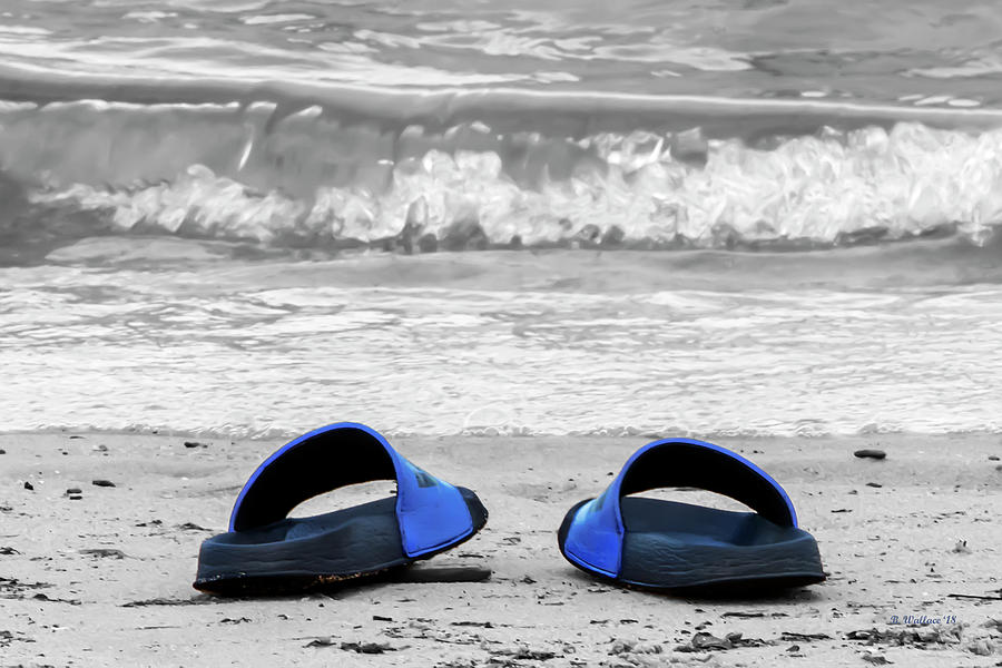 Black And White Photograph - Color Select Sandals  by Brian Wallace