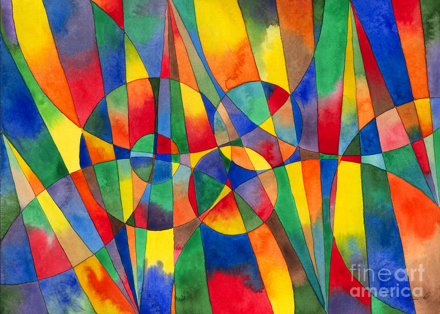 Color Shards Watercolor Painting by Kristen Fox