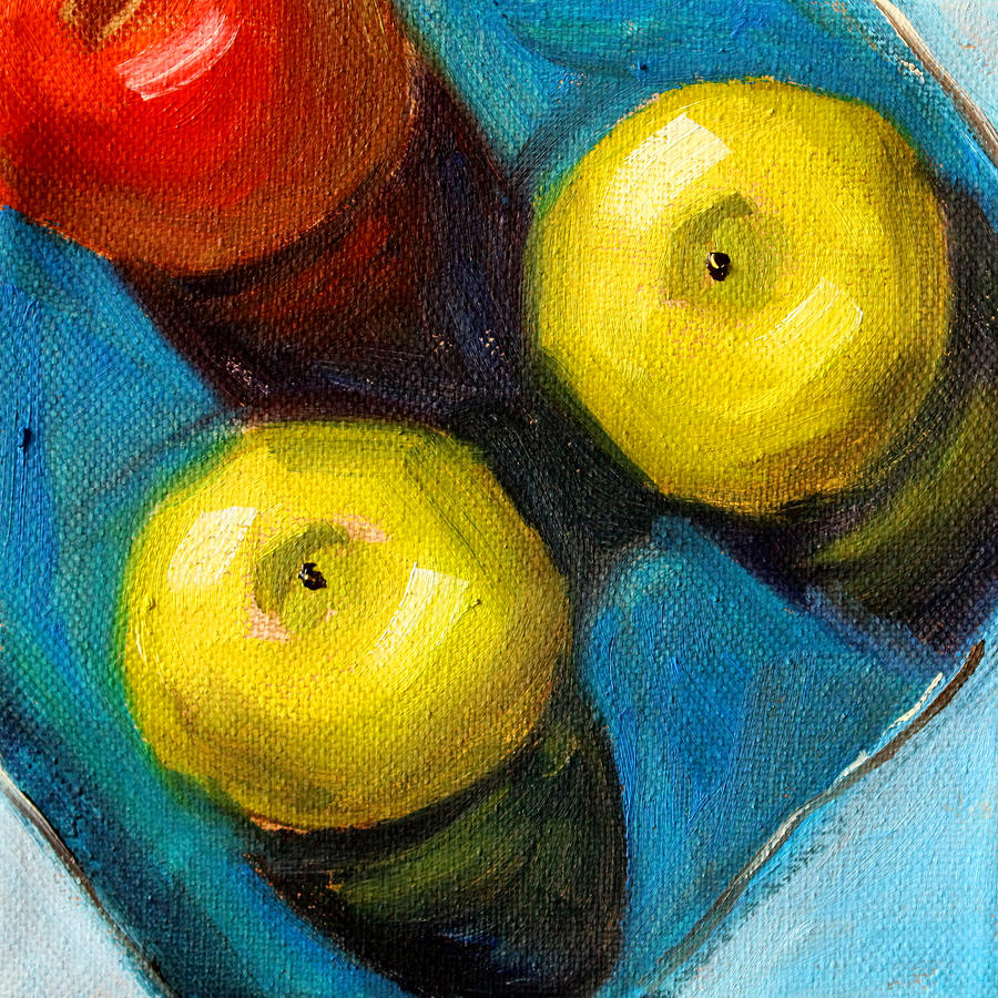 Still Life Painting - Color Show Apple Art by Nancy Merkle