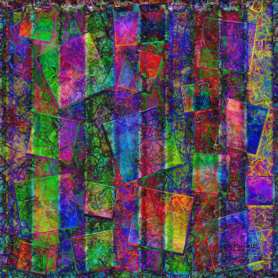 Abstract Digital Art - Color Slices by Diane Parnell