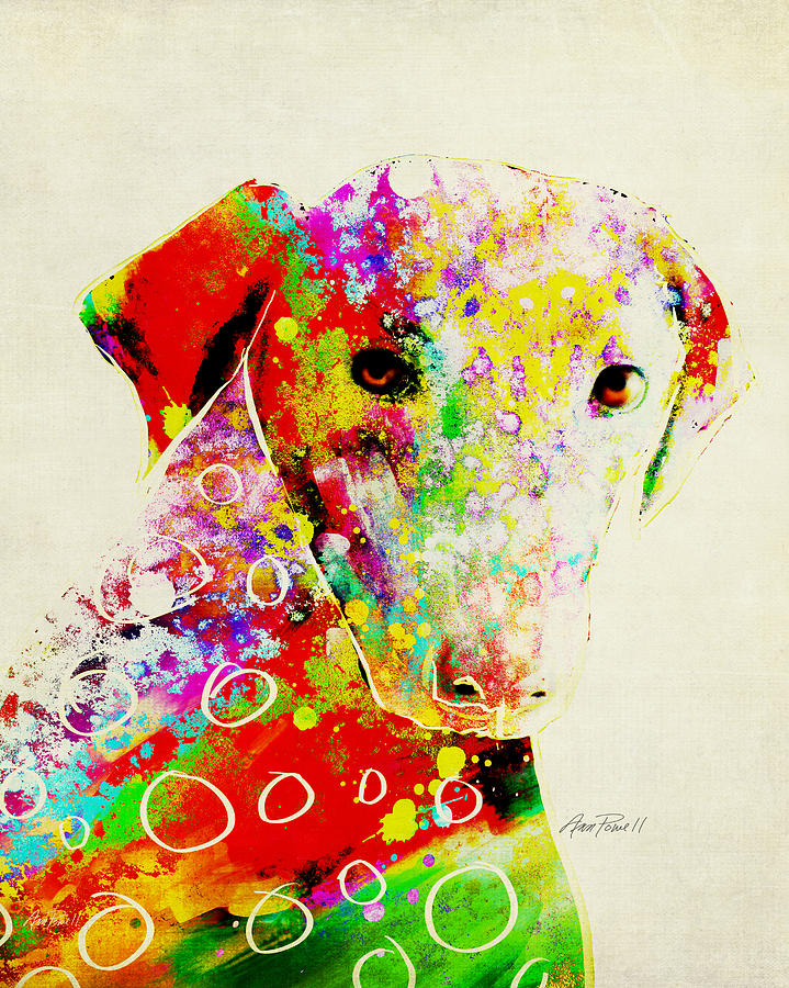 Color Splash Dog - animal art  Digital Art by Ann Powell
