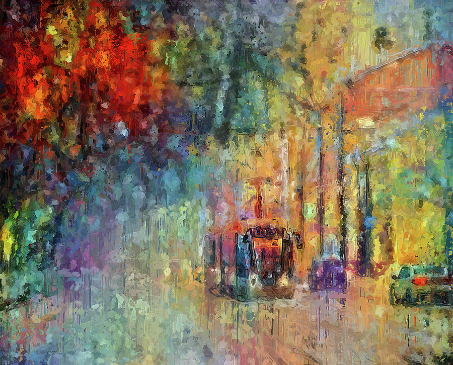 Color Street On Nasty Weather Digital Art by Yury Malkov
