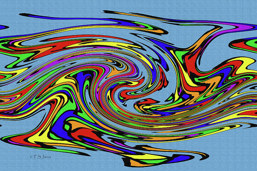 Color String Drawing Abstract  #8 Digital Art by Tom Janca