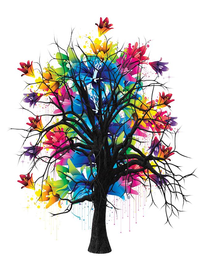 Color Tree Collection Mixed Media by Marvin Blaine