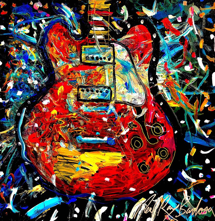 Color wheel guitar Painting by Neal Barbosa - Fine Art America