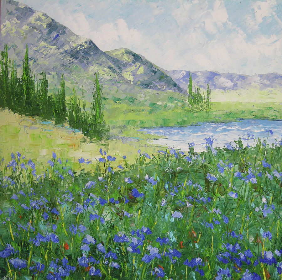 Colorado Alpine Lake Painting by Frederic Payet