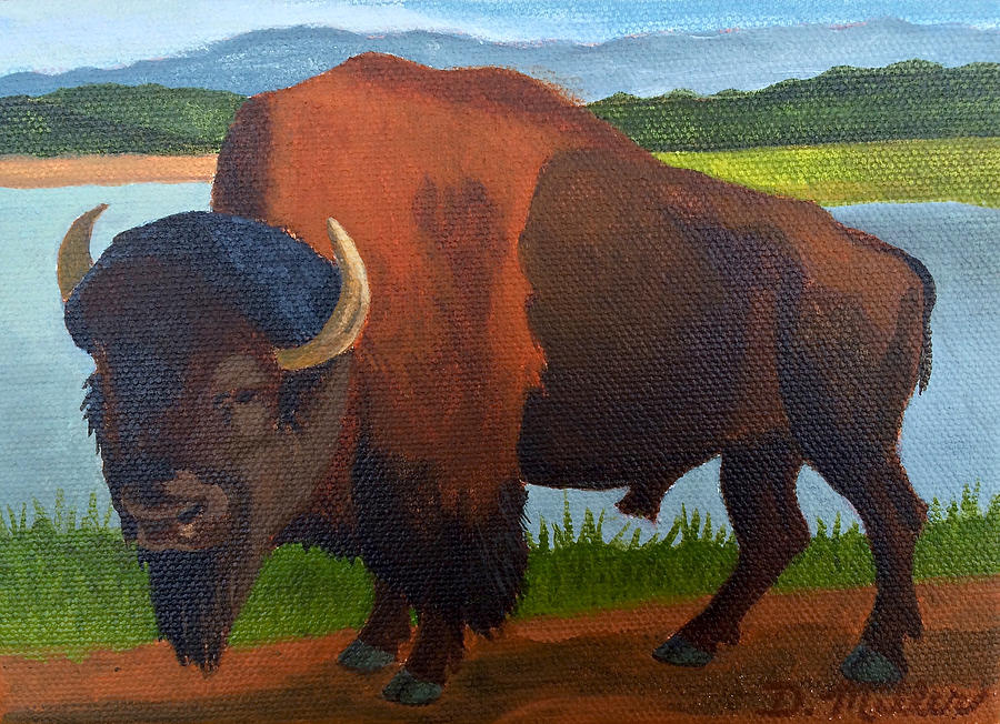 Colorado Buffalo Painting by Dustin Miller