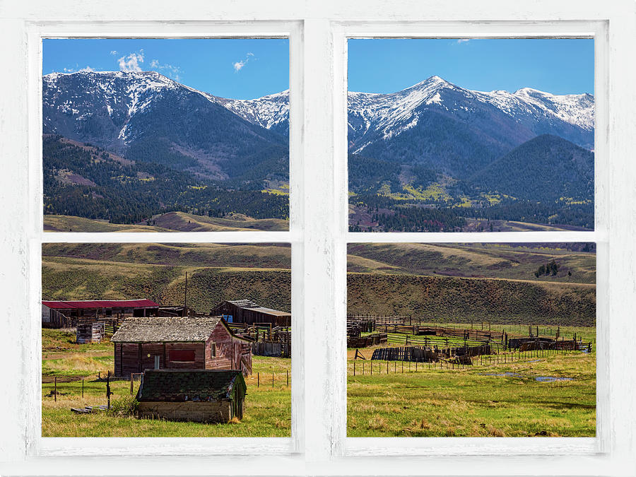 Colorado Cattle Ranch Whitewash Picture Window View Art Photograph