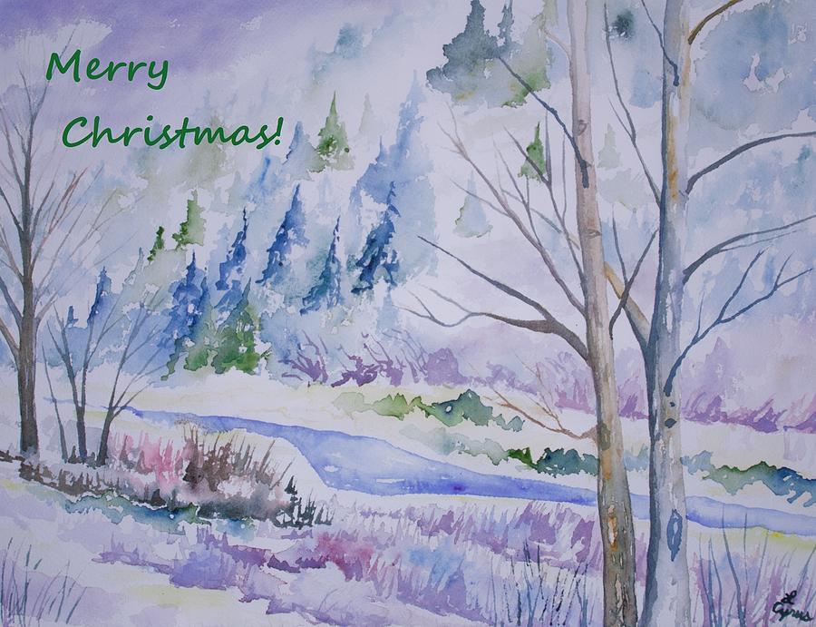 Colorado Clear Creek Christmas Painting by Cascade Colors