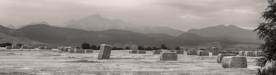 Colorado Farming Panorama View In Black And White Photograph