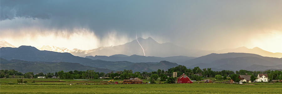 Colorado Front Range Lightning And Rain Panorama View Photograph by James BO Insogna