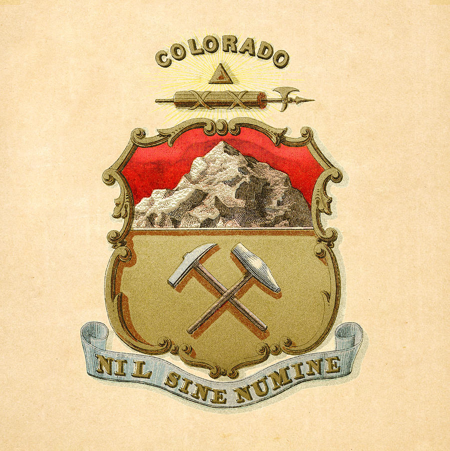 Colorado Historical Coat of Arms circa 1876 Digital Art by Serge Averbukh