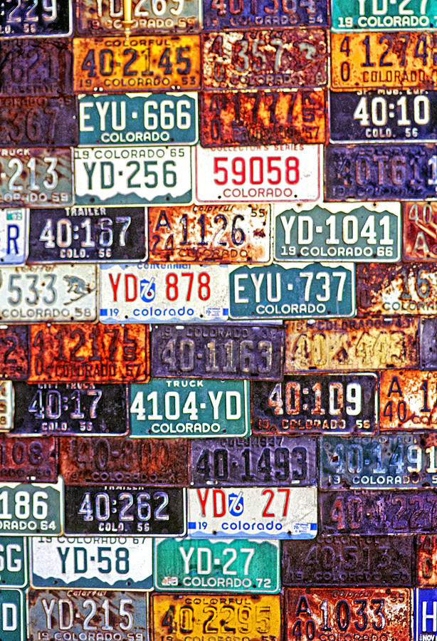 Colorado License Plates Photograph by Dave Mills