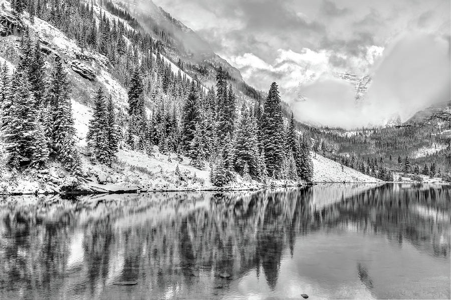 Colorado Living in Black and White - Maroon Bells Photograph by Gregory Ballos