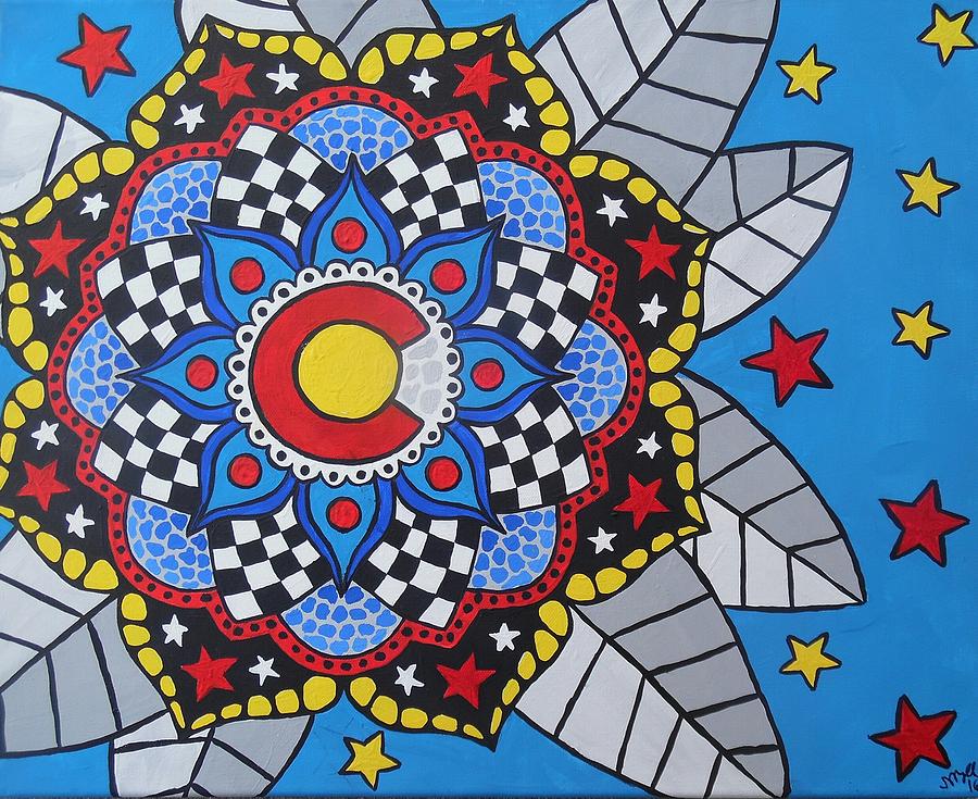 Checkers Painting - Colorado Mandala by Soozee McVoy